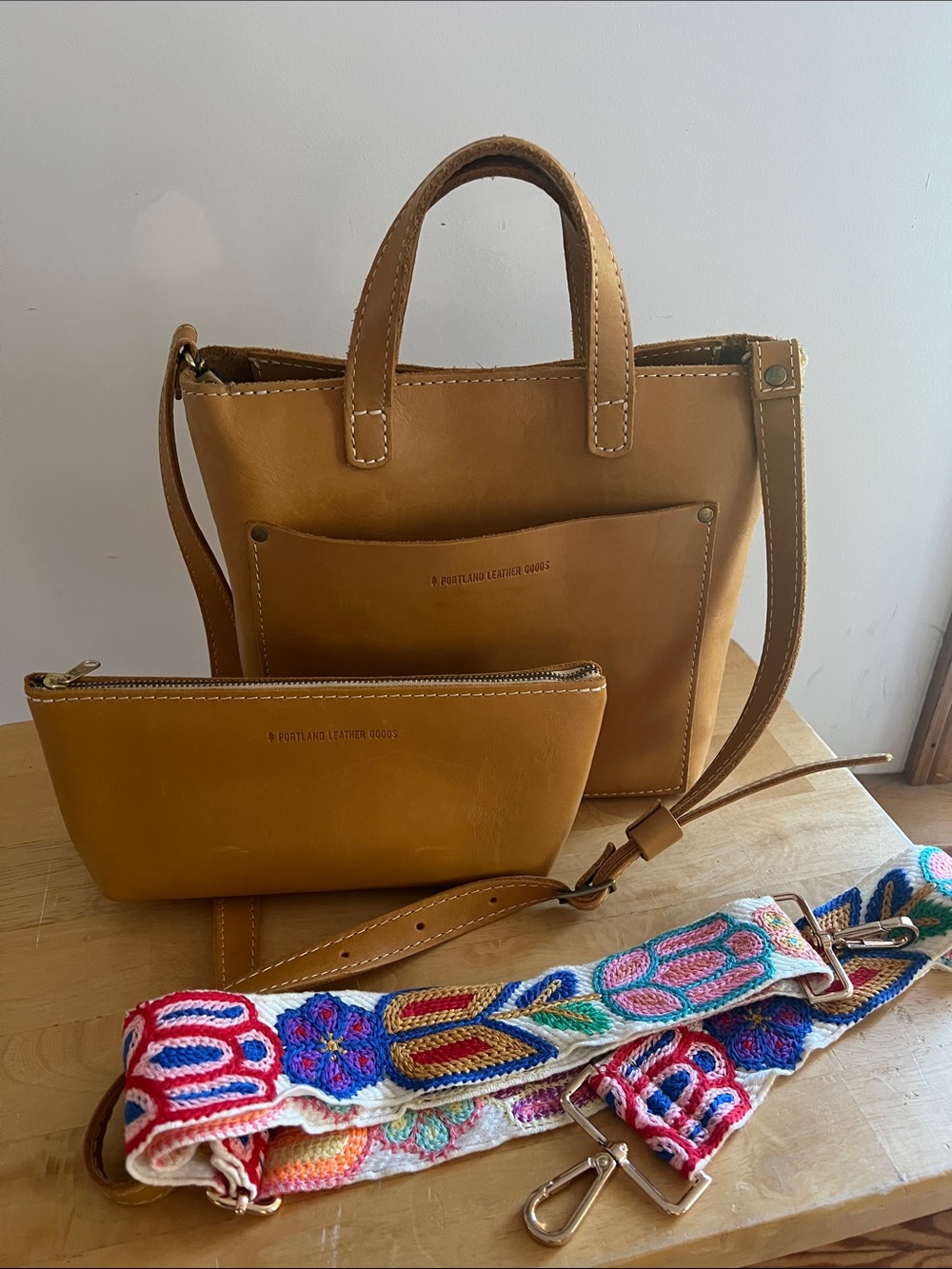 Sunflower Mini Zip Top Tote Bag from Portland Leather ๐ป - Picture 2 of 7